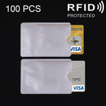 100 PCS Housse de protection en feuille d'aluminium Étui de protection RFID Blocage de sécurité Manches d'identité Sac pour cartes, Taille : 9,1*6,3cm, CCB1077A, CCB1077B, CCB1077C