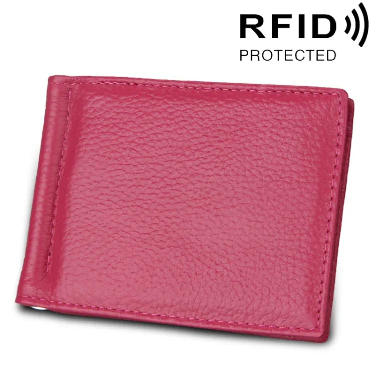 Porte-cartes portefeuille en cuir de vachette texture litchi Blocage RFID Porte-monnaie Étui à cartes avec 6 emplacements, Taille : 110*82*8mm