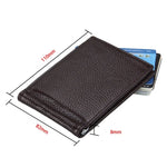 Porte-cartes portefeuille en cuir de vachette texture litchi Blocage RFID Porte-monnaie Étui à cartes avec 6 emplacements, Taille : 110*82*8mm