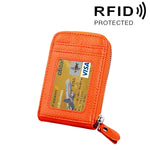 Portefeuille porte-cartes vertical en cuir de vachette véritable couleur unie avec fermeture éclair, protection RFID, étui protecteur avec 12 emplacements pour cartes, Taille : 11,5*7,5cm