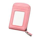 Portefeuille porte-cartes vertical en cuir de vachette véritable couleur unie avec fermeture éclair, protection RFID, étui protecteur avec 12 emplacements pour cartes, Taille : 11,5*7,5cm