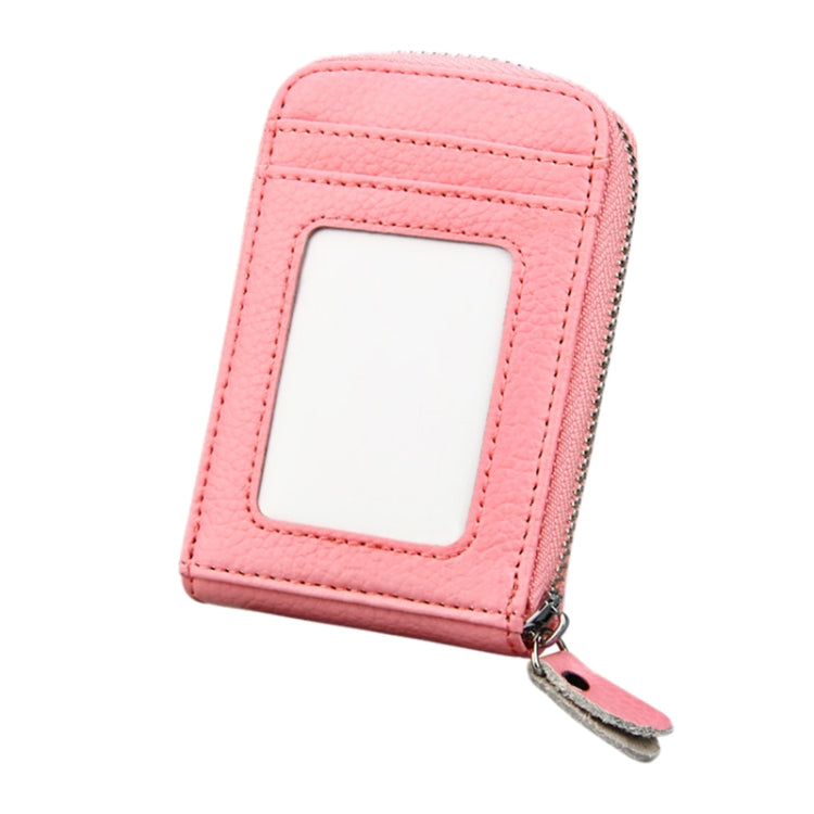 Portefeuille porte-cartes vertical en cuir de vachette véritable couleur unie avec fermeture éclair, protection RFID, étui protecteur avec 12 emplacements pour cartes, Taille : 11,5*7,5cm