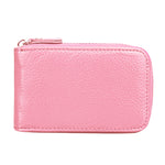 Portefeuille porte-cartes vertical en cuir de vachette véritable couleur unie avec fermeture éclair, protection RFID, étui protecteur avec 12 emplacements pour cartes, Taille : 11,5*7,5cm