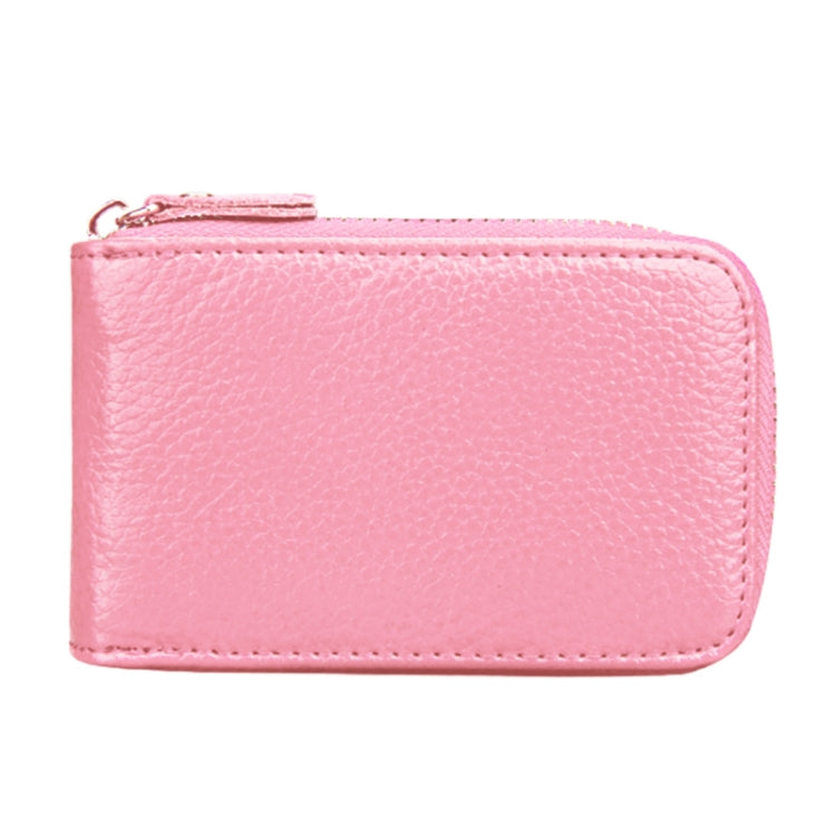 Portefeuille porte-cartes vertical en cuir de vachette véritable couleur unie avec fermeture éclair, protection RFID, étui protecteur avec 12 emplacements pour cartes, Taille : 11,5*7,5cm
