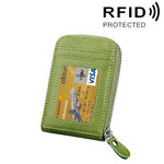 Portefeuille porte-cartes vertical en cuir de vachette véritable couleur unie avec fermeture éclair, protection RFID, étui protecteur avec 12 emplacements pour cartes, Taille : 11,5*7,5cm