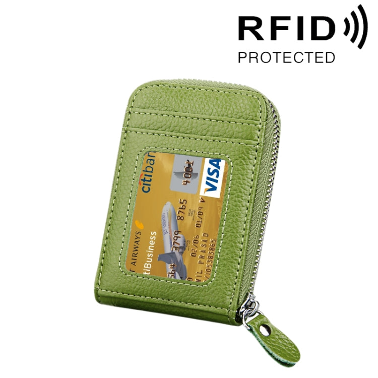 Portefeuille porte-cartes vertical en cuir de vachette véritable couleur unie avec fermeture éclair, protection RFID, étui protecteur avec 12 emplacements pour cartes, Taille : 11,5*7,5cm