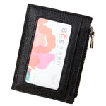 Porte-cartes portefeuille en cuir de vachette uni avec fermeture éclair, sac de protection anti-RFID, porte-monnaie, Taille : 11*8*1.5cm