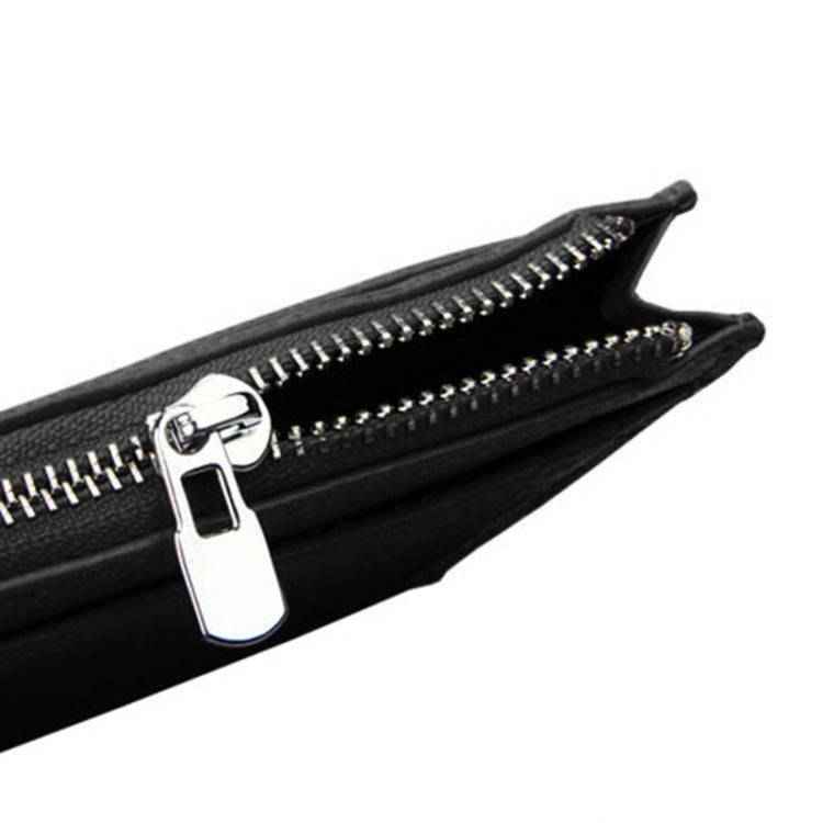 Porte-cartes portefeuille en cuir de vachette uni avec fermeture éclair, sac de protection anti-RFID, porte-monnaie, Taille : 11*8*1.5cm