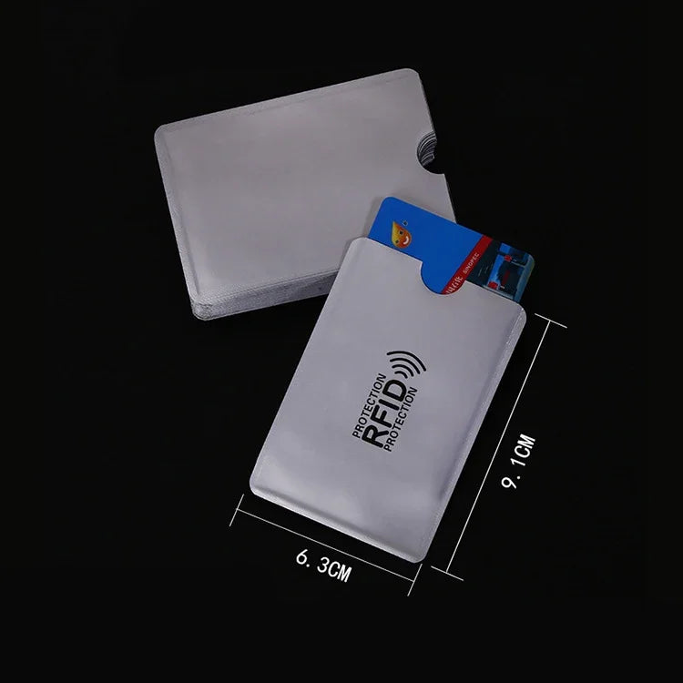 10 Étuis en Aluminium Anti-RFID pour Cartes de Crédit, Carte d'Identité, Carte Bancaire, Taille : 9.1*6.3cm, RFID 10pcs