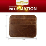 KB108 Porte-cartes bus en cuir à texture Crazy Horse antimagnetique RFID, brosse anti-effraction, KB108