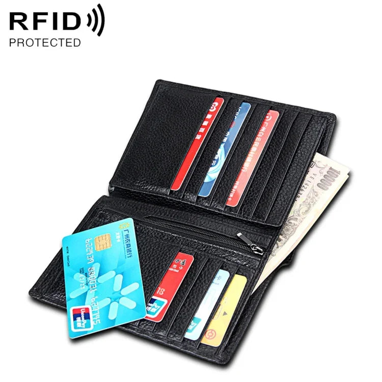 Portefeuille Multi-fonction Homme Antimagnétique RFID 8219 avec Emplacements pour Cartes et Passeport, 8219