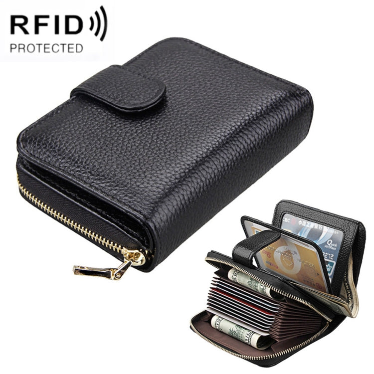 KB132 Portefeuille multifonction en cuir pleine fleur de vachette pour femme, porte-cartes/porte-permis de conduire avec RFID
