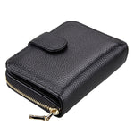 KB132 Portefeuille multifonction en cuir pleine fleur de vachette pour femme, porte-cartes/porte-permis de conduire avec RFID