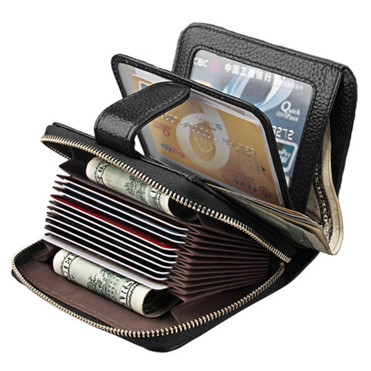 KB132 Portefeuille multifonction en cuir pleine fleur de vachette pour femme, porte-cartes/porte-permis de conduire avec RFID