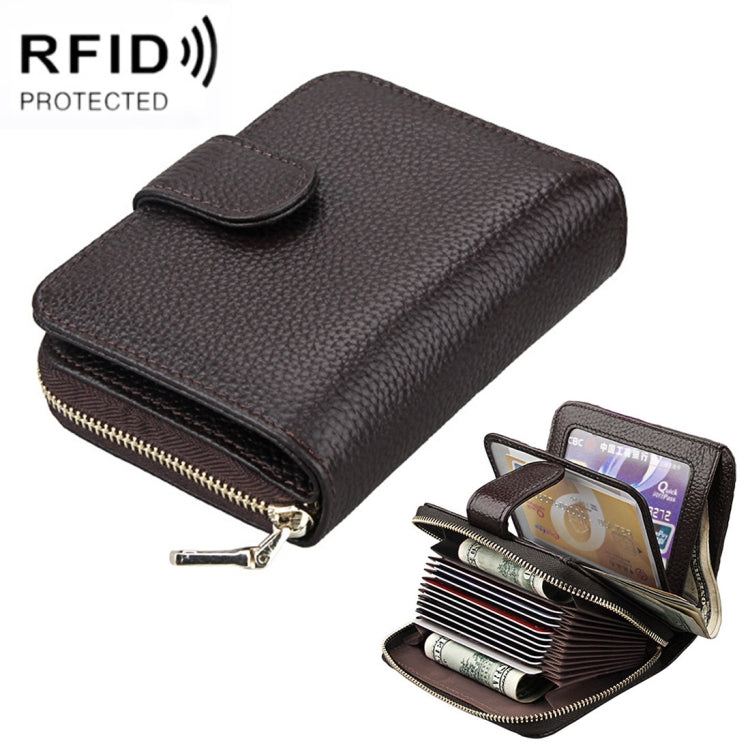 KB132 Portefeuille multifonction en cuir pleine fleur de vachette pour femme, porte-cartes/porte-permis de conduire avec RFID