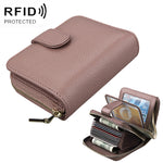 KB132 Portefeuille multifonction en cuir pleine fleur de vachette pour femme, porte-cartes/porte-permis de conduire avec RFID