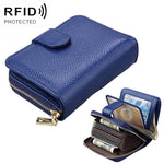 KB132 Portefeuille multifonction en cuir pleine fleur de vachette pour femme, porte-cartes/porte-permis de conduire avec RFID