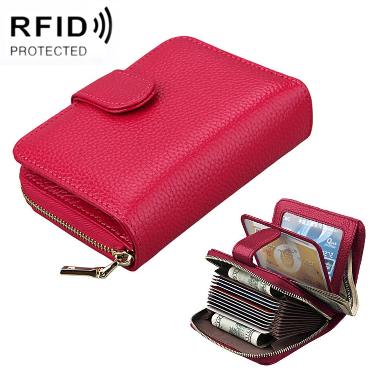 KB132 Portefeuille multifonction en cuir pleine fleur de vachette pour femme, porte-cartes/porte-permis de conduire avec RFID