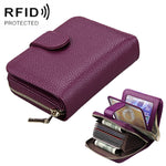 KB132 Portefeuille multifonction en cuir pleine fleur de vachette pour femme, porte-cartes/porte-permis de conduire avec RFID