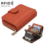 KB132 Portefeuille multifonction en cuir pleine fleur de vachette pour femme, porte-cartes/porte-permis de conduire avec RFID