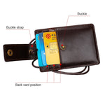 KB153 Porte-cartes en cuir antimagnetique RFID avec badge d'identité et lanière
