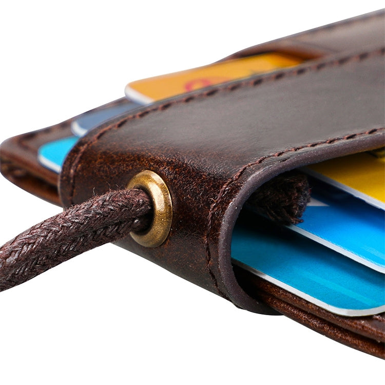 KB153 Porte-cartes en cuir antimagnetique RFID avec badge d'identité et lanière