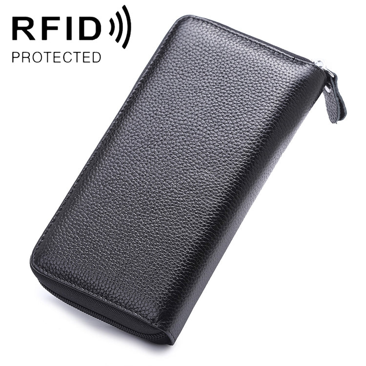 Portefeuille Femme Grande Capacité Antimagnétique RFID Texture Litchi 902 avec Emplacements pour Cartes et Sac Téléphone