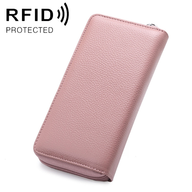 Portefeuille Femme Grande Capacité Antimagnétique RFID Texture Litchi 902 avec Emplacements pour Cartes et Sac Téléphone