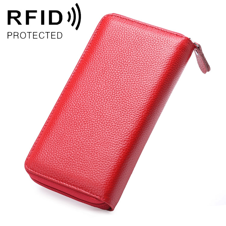 Portefeuille Femme Grande Capacité Antimagnétique RFID Texture Litchi 902 avec Emplacements pour Cartes et Sac Téléphone