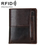 8232 Portefeuille en cuir huilé pour homme antimagnetique RFID avec porte-cartes détachable, 8232