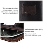 8232 Portefeuille en cuir huilé pour homme antimagnetique RFID avec porte-cartes détachable, 8232