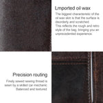 8232 Portefeuille en cuir huilé pour homme antimagnetique RFID avec porte-cartes détachable, 8232
