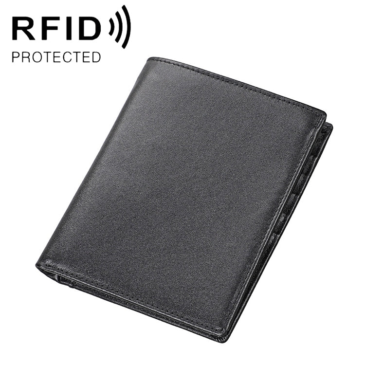 Portefeuille Multi-fonction en Cuir Texture Crazy Horse Antimagnétique RFID 8235