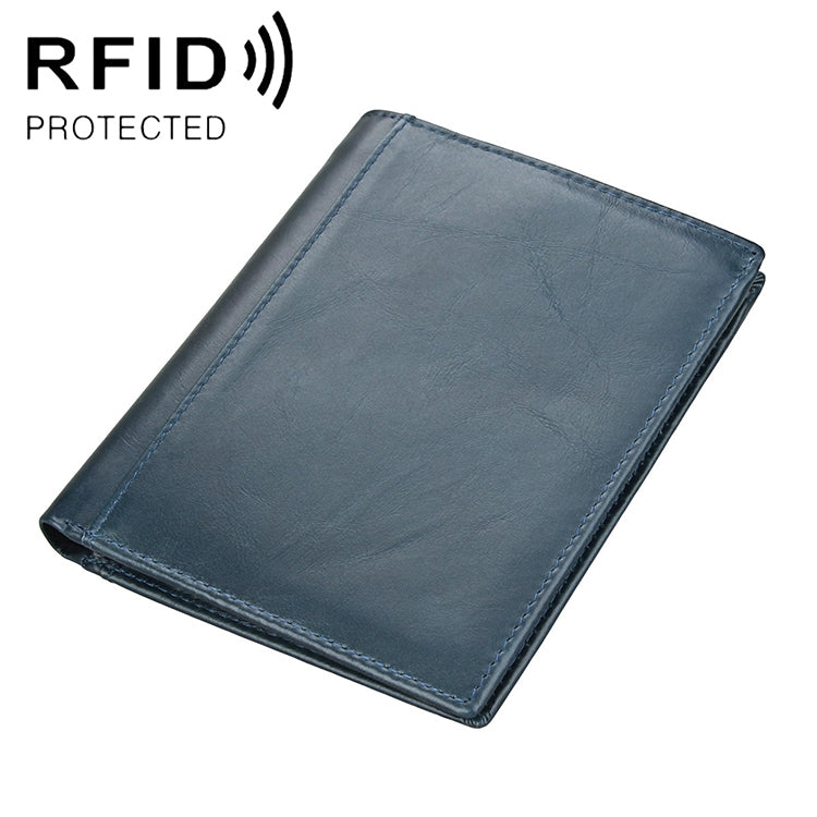 Portefeuille Multi-fonction en Cuir Texture Crazy Horse Antimagnétique RFID 8235