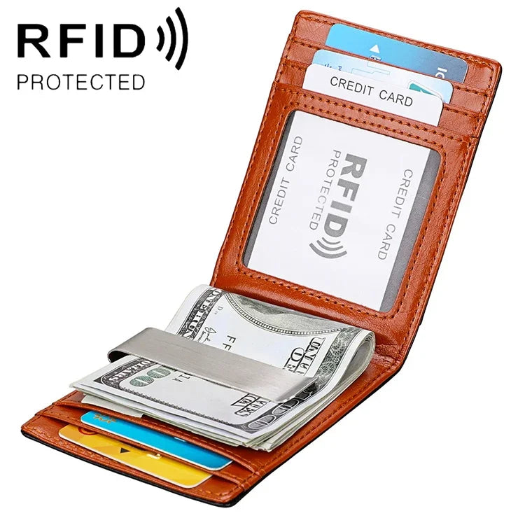 Portefeuille en Cuir Texture Crazy Horse Mini Antimagnétique RFID 9602, 9602