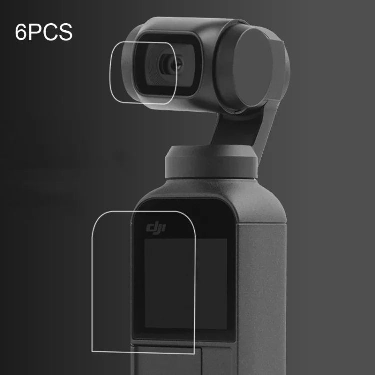 Lot de 6 protections d'objectif HD + film protecteur d'écran pour stabilisateur DJI OSMO Pocket, protection d'objectif HD