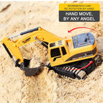 258-1 6 canaux 2,4 GHz 1/24RC Excavatrice métallique télécommandée, voiture RC rechargeable, métal