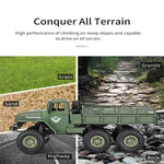 Camion blindé à six roues Dongfeng 7 (vert), jouet télécommandé JJR/C 1:18 2,4 GHz 4 canaux