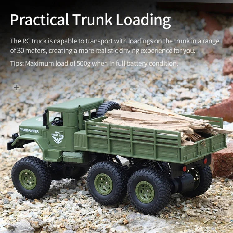 Camion blindé à six roues Dongfeng 7 (vert), jouet télécommandé JJR/C 1:18 2,4 GHz 4 canaux
