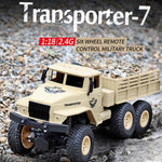 Camion blindé à six roues Dongfeng 7 (vert), jouet télécommandé JJR/C 1:18 2,4 GHz 4 canaux