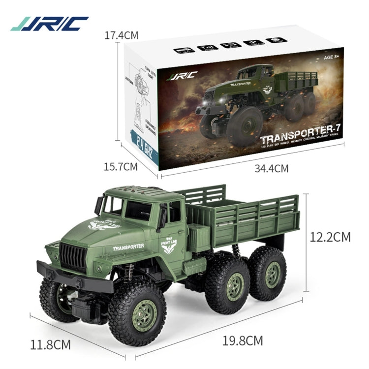 Camion blindé à six roues Dongfeng 7 (vert), jouet télécommandé JJR/C 1:18 2,4 GHz 4 canaux