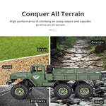Camion blindé à six roues Dongfeng 7 (vert), jouet télécommandé JJR/C 1:18 2,4 GHz 4 canaux