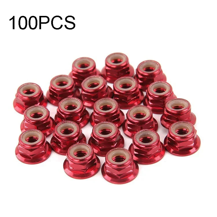 100 écrous de fixation moteur iFlight M5 CW 6061 en aluminium avec insert en nylon et bride autobloquante pour moteur de drone de course RC FPV, M5 CW 6061 (noir), M5 CW 6061 (rouge)