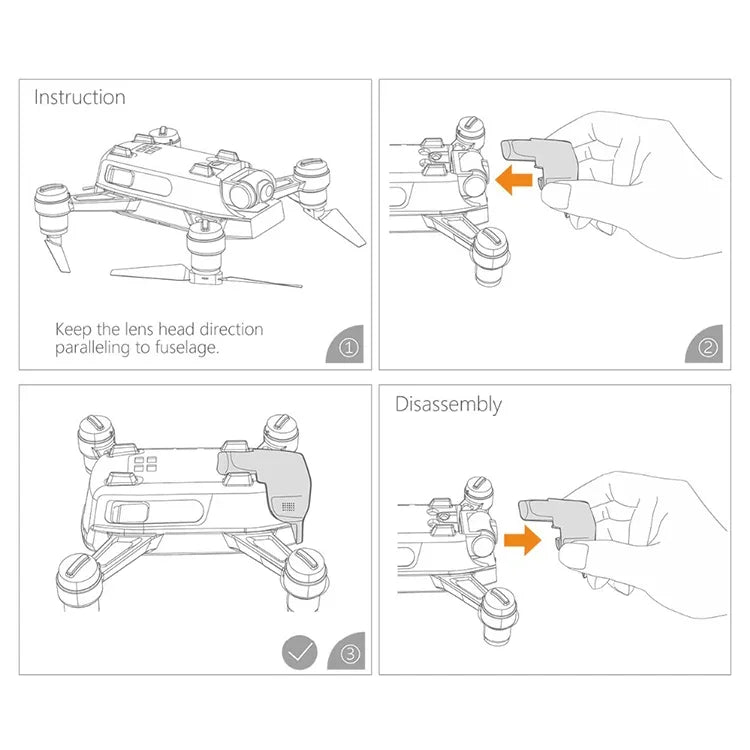 Pare-soleil de protection pour objectif de nacelle stabilisée PGYTECH pour DJI Spark