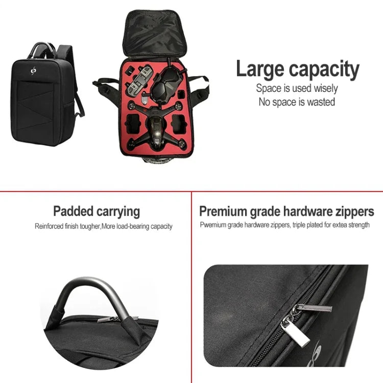 Sac à dos de rangement DJI FPV Combo, résistant aux chocs, à l'usure et aux éclaboussures, en nylon. Sac de transport résistant aux éclaboussures.