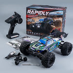 SCY-16101 Voiture télécommandée électrique 4x4 2,4 G à l'échelle 1:16, modèle Monster Truck Coupe, SCY-16101 / Bleu