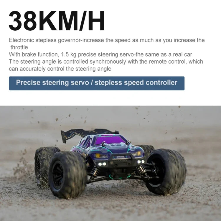 SCY-16101 Voiture télécommandée électrique 4x4 2,4 G à l'échelle 1:16, modèle Monster Truck Coupe, SCY-16101 / Bleu