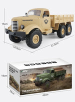 Camion militaire tout-terrain JJR/C Q60 Transporter-1, miniature 1:16, radiocommandée 2,4 GHz, 6 roues motrices, chenillée, jouet Q60