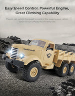 Camion militaire tout-terrain JJR/C Q60 Transporter-1, miniature 1:16, radiocommandée 2,4 GHz, 6 roues motrices, chenillée, jouet Q60