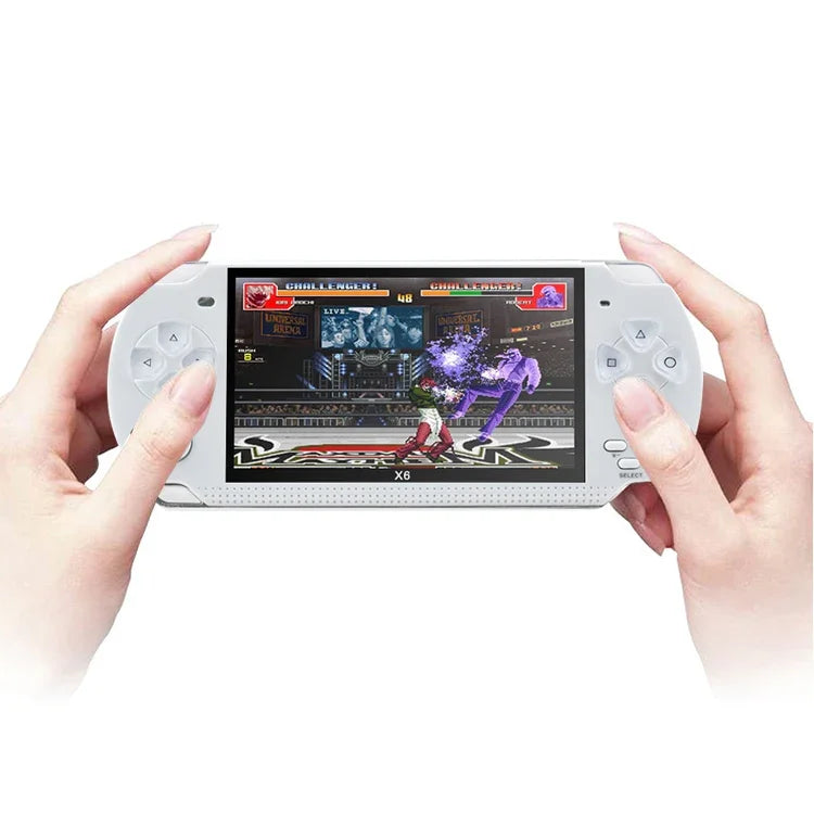 Console de jeu portable rétro X6 avec écran de 4,3 pouces, caméra 3 MP, 10 000 jeux intégrés, compatible avec la lecture de livres électroniques, l'enregistrement, la lecture de musique et de vidéos.